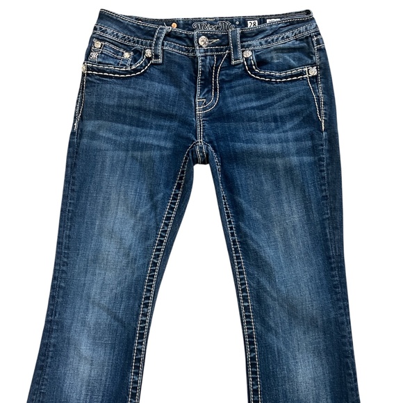 Miss Me Women's Rhinestone Signature Boot Jeans Size 28 - Picture 3 of 12